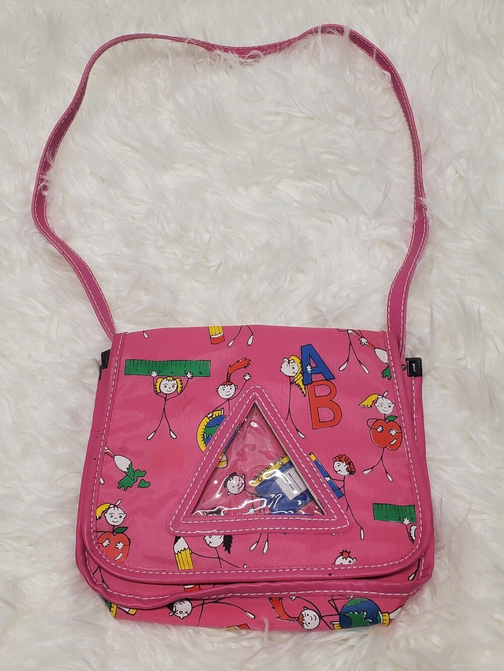 Cute vintage 80s y2k girls bag ABC pink bag